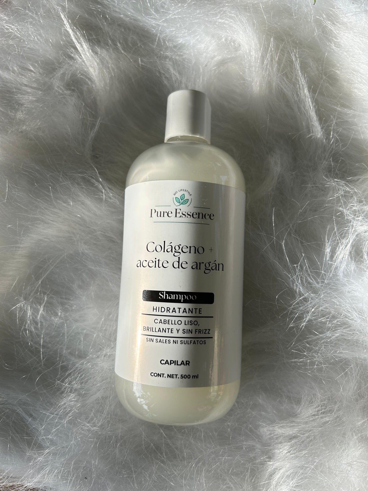 Shampoo sin sulfatos para cabello liso Pure Essence, aceite de argán, 500 ml